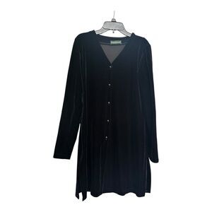 VTG harve benard Velvet Button Black Long Sleeve Dress Cocktail Party Holiday